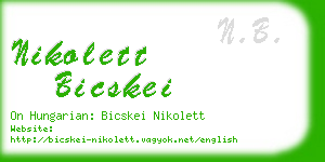 nikolett bicskei business card